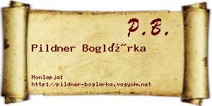Pildner Boglárka névjegykártya